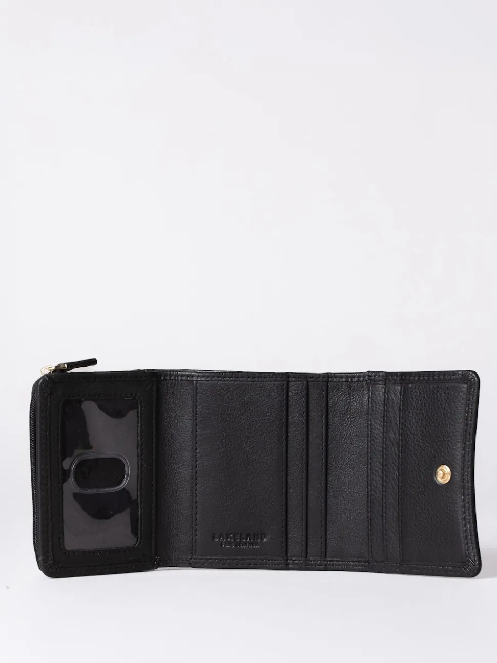 Lakeland Leather Black Small Leather Flapover Purse