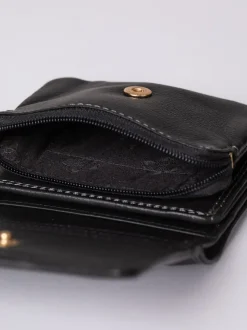 Lakeland Leather Black Small Leather Flapover Purse