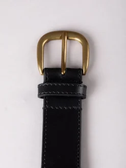 Lakeland Leather Black Wray Whip Stitch Leather Belt