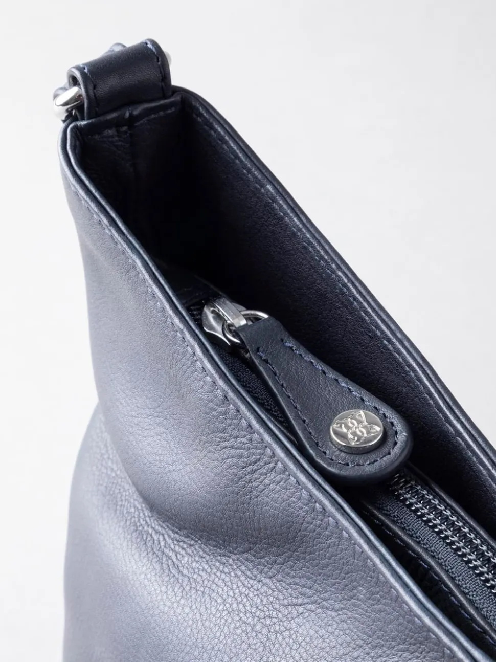 Lakeland Leather Blue Grasmere Cross-Body Bag