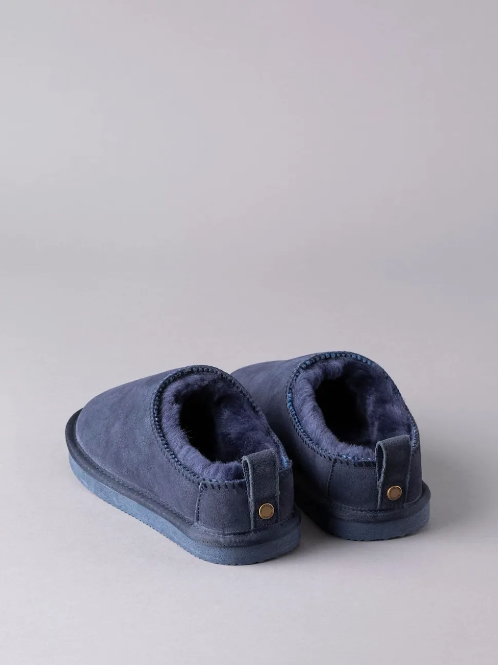 Lakeland Leather Blue Ladies Sheepskin Clog Winter Slippers