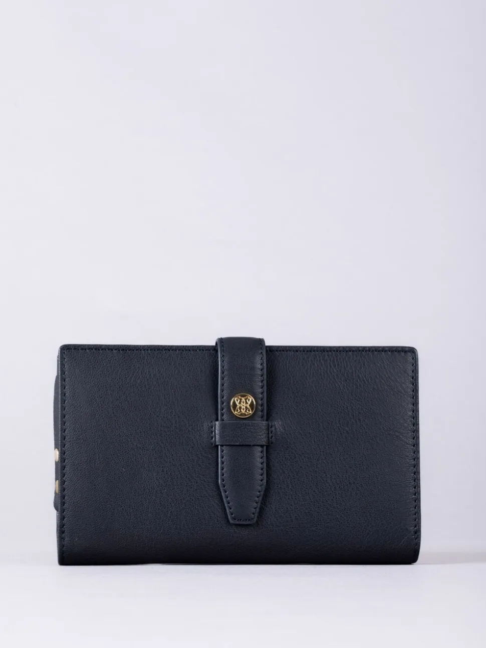 Lakeland Leather Blue Large Icon Stud Tab Purse