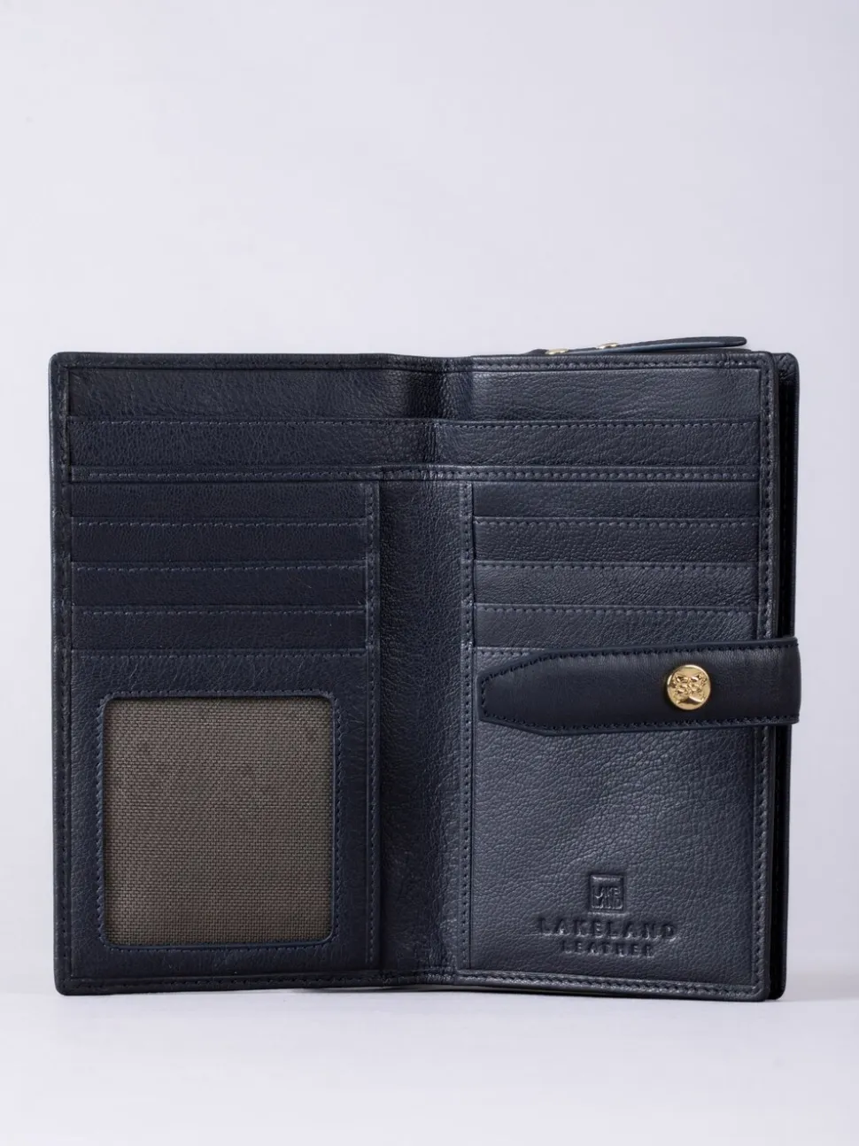 Lakeland Leather Blue Large Icon Stud Tab Purse