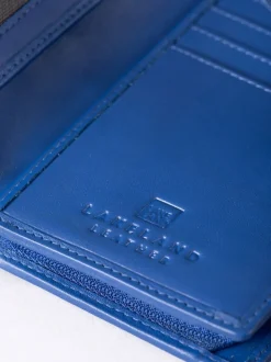 Lakeland Leather Blue Light Large Icon Stud Tab Purse