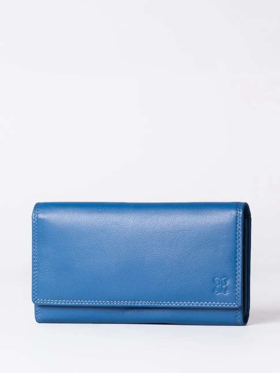 Lakeland Leather Blue Marl Large Flapover Purse