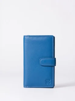 Lakeland Leather Blue Medium Tab Purse