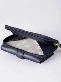 Lakeland Leather Blue Medium Icon Stud Tab Purse