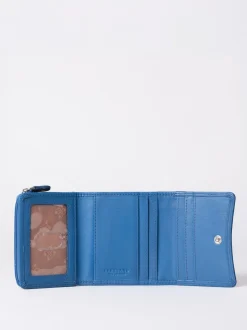 Lakeland Leather Blue Small Leather Flapover Purse