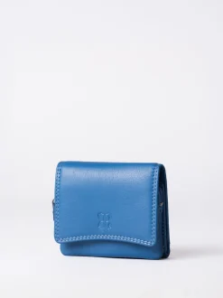 Lakeland Leather Blue Small Leather Flapover Purse