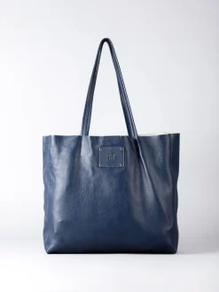 Lakeland Leather Blue Tarn Leather Bucket Bag