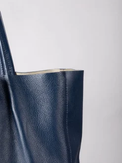 Lakeland Leather Blue Tarn Leather Bucket Bag