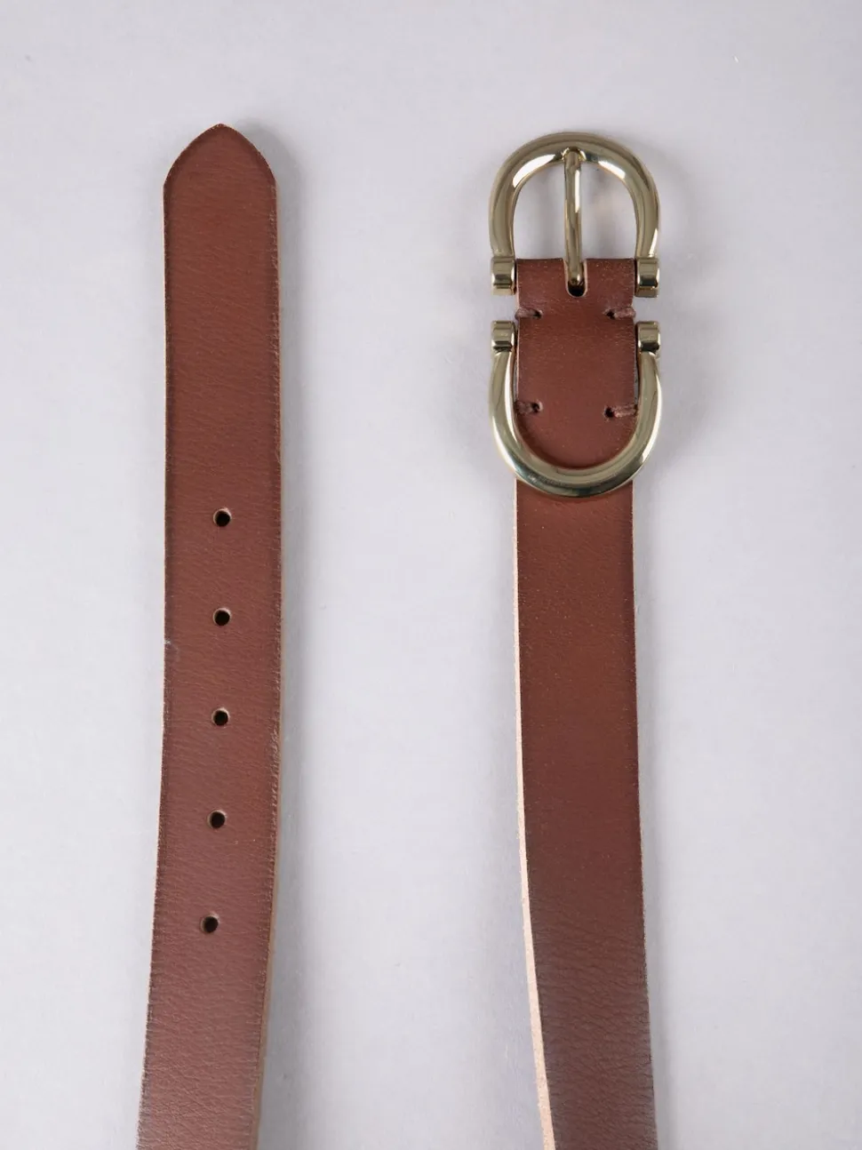 Lakeland Leather Brown Bowness Dual Buckle Suede Belt