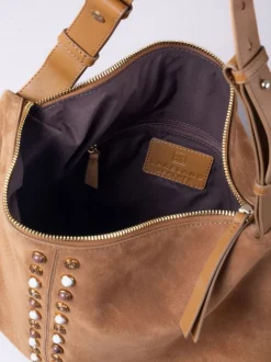 Lakeland Leather Brown Buttermere Suede Hobo Bag