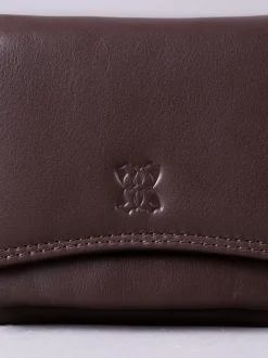 Lakeland Leather Brown Small Leather Flapover Purse