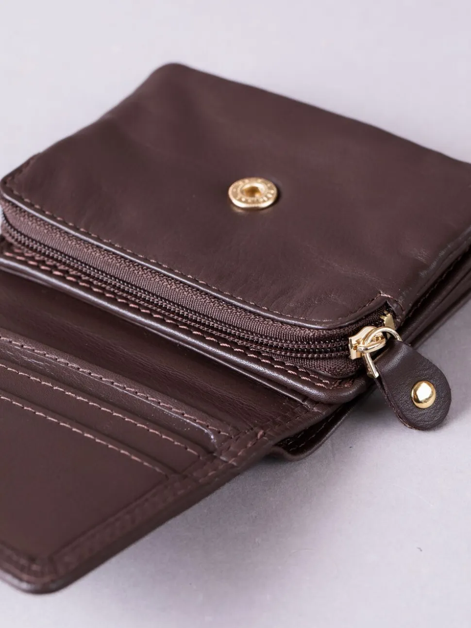 Lakeland Leather Brown Small Leather Flapover Purse
