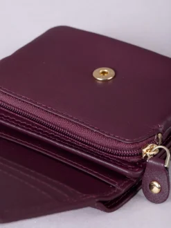 Lakeland Leather Burgundy Small Leather Flapover Purse