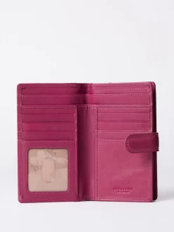 Lakeland Leather Cranberry Medium Tab Purse
