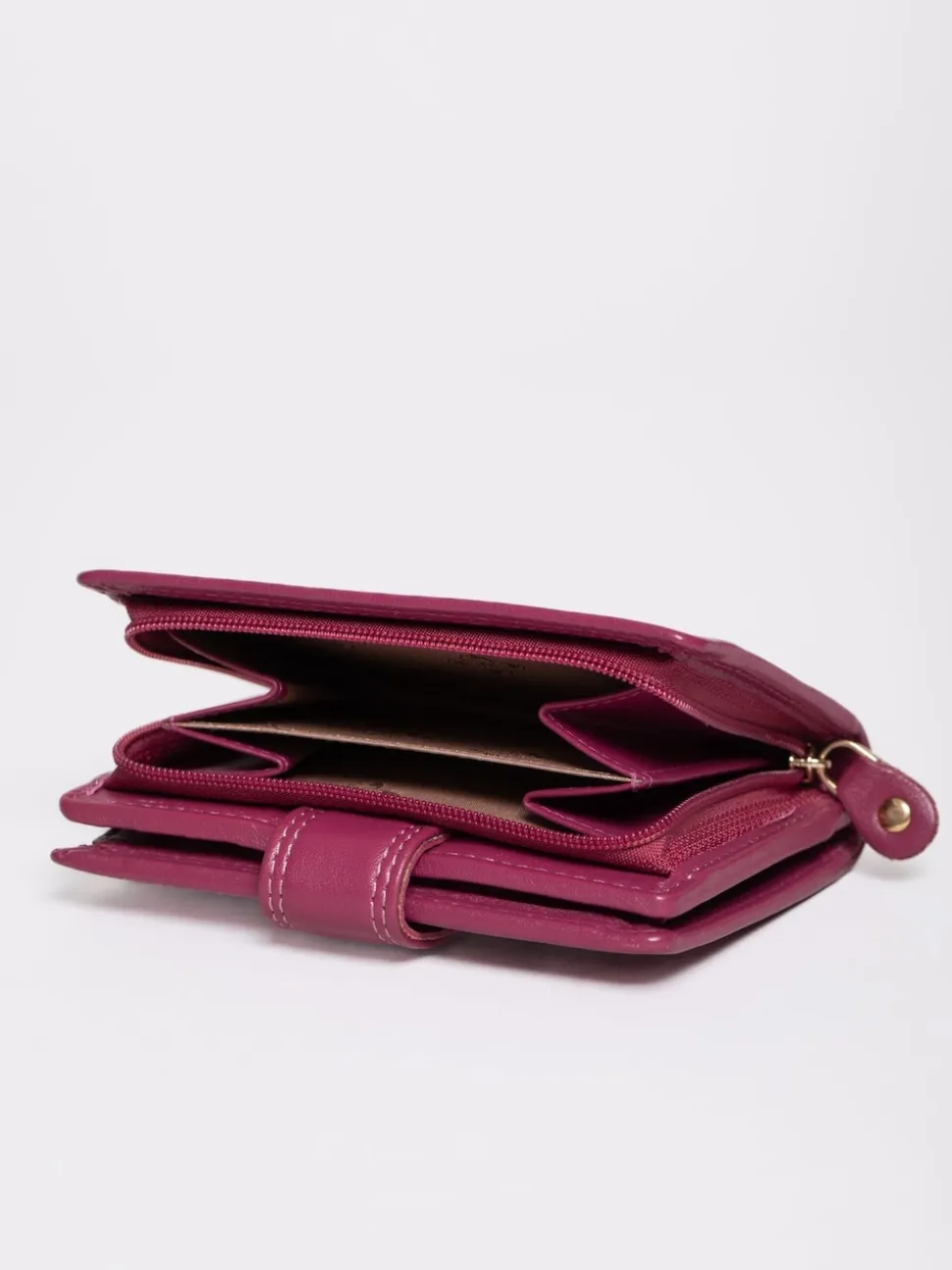 Lakeland Leather Cranberry Small Tab Purse