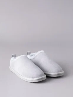 Lakeland Leather Grey Ladies Sheepskin Clog Winter Slippers