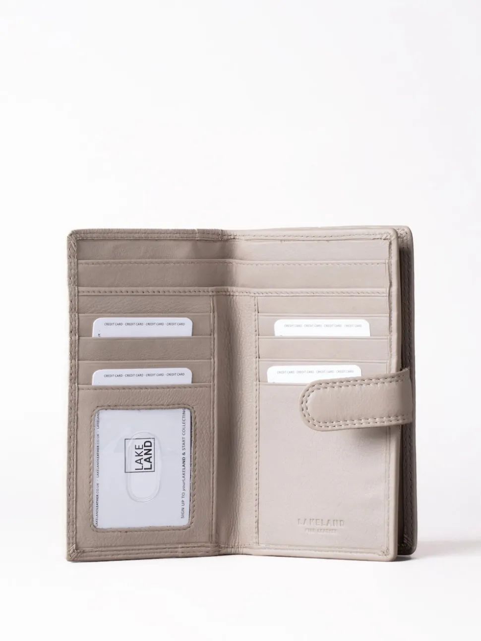 Lakeland Leather Grey Medium Tab Purse