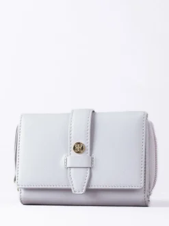 Lakeland Leather Grey Medium Icon Stud Tab Purse