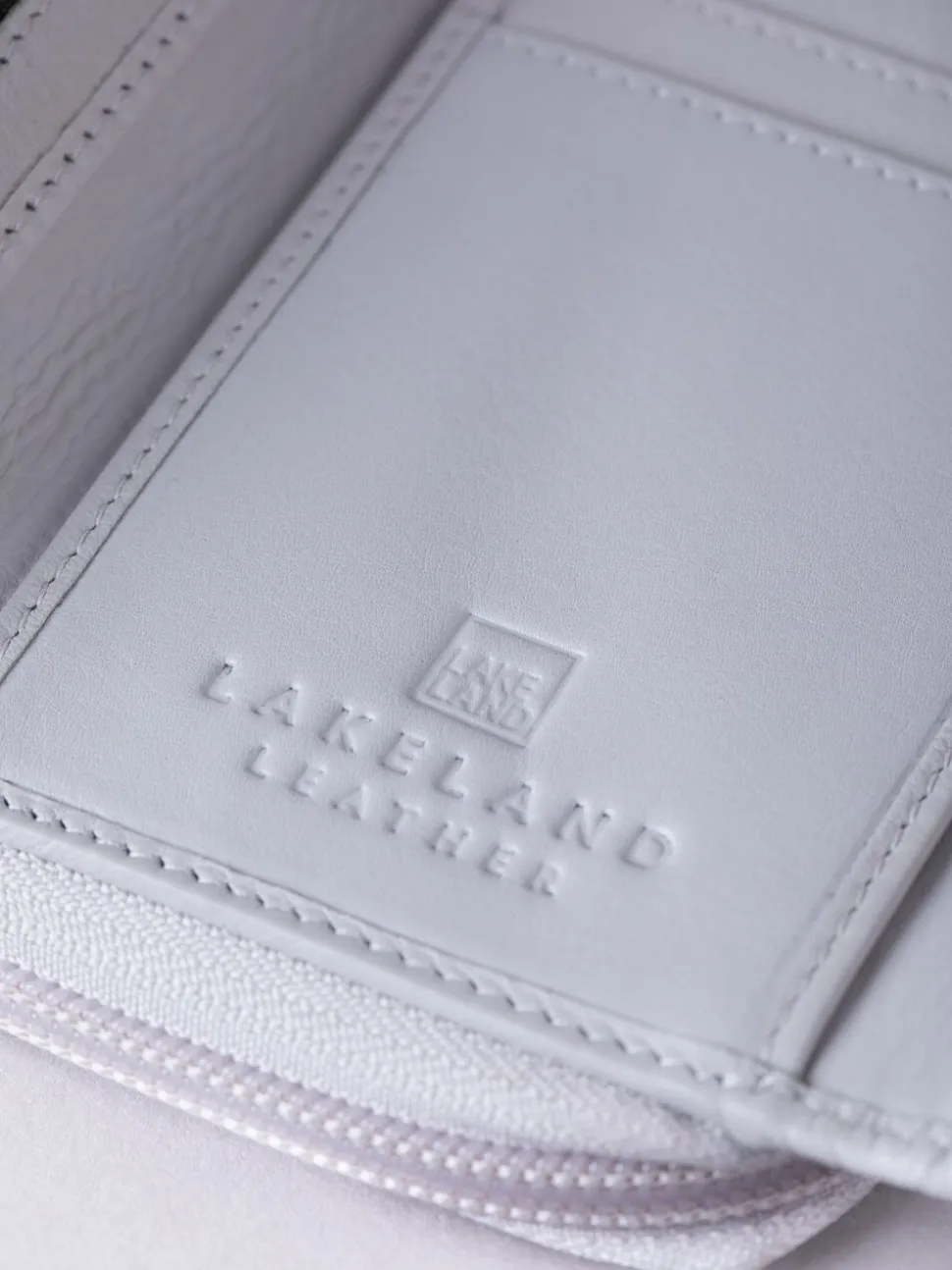 Lakeland Leather Grey Medium Icon Stud Tab Purse