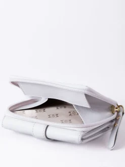 Lakeland Leather Grey Medium Icon Stud Tab Purse