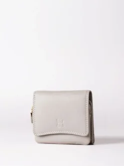 Lakeland Leather Grey Small Leather Flapover Purse