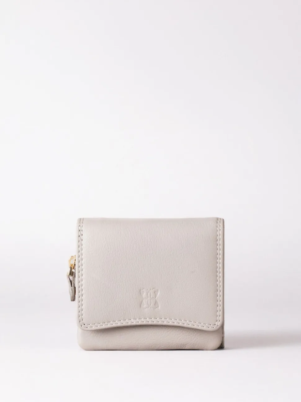 Lakeland Leather Grey Small Leather Flapover Purse