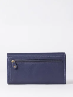 Lakeland Leather Light Purple Large Flapover Purse