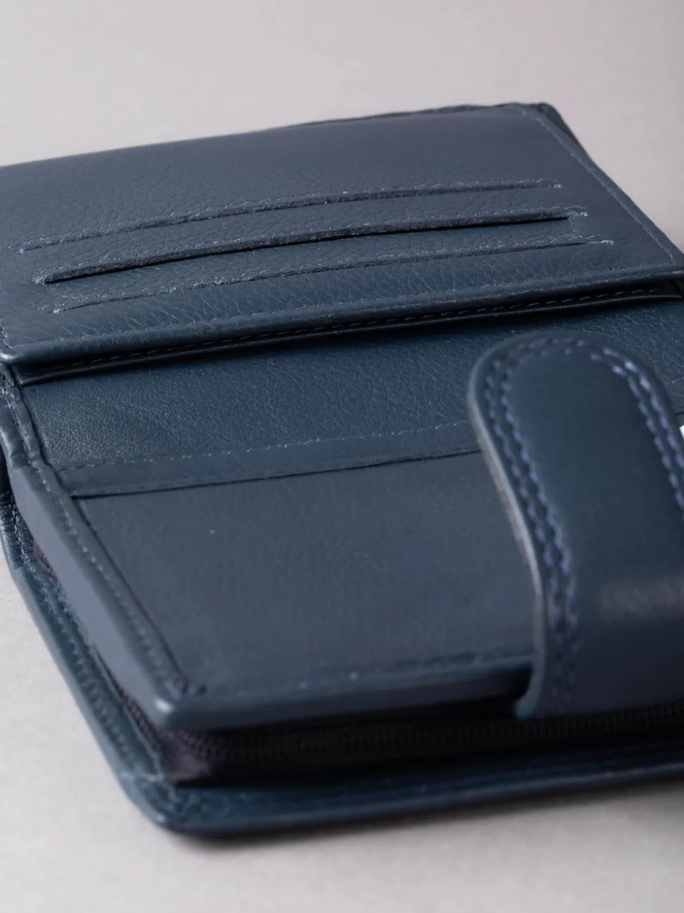 Lakeland Leather Navy Blue Small Tab Purse