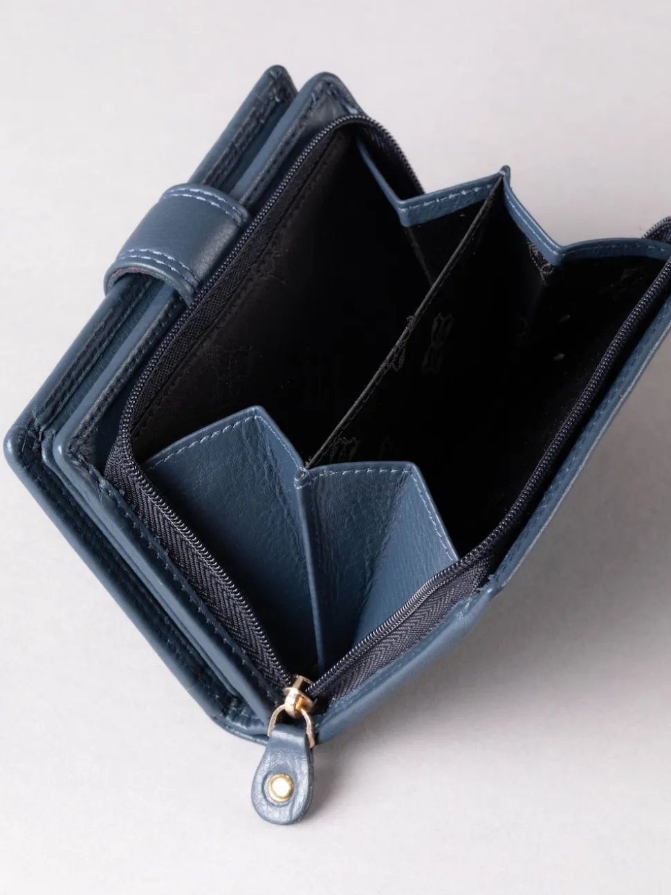 Lakeland Leather Navy Blue Small Tab Purse