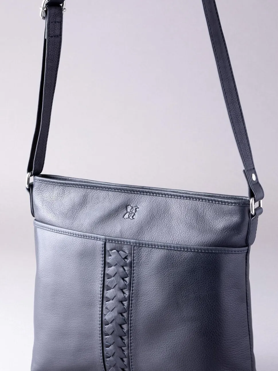 Lakeland Leather Navy Farlam Cross-Body Bag