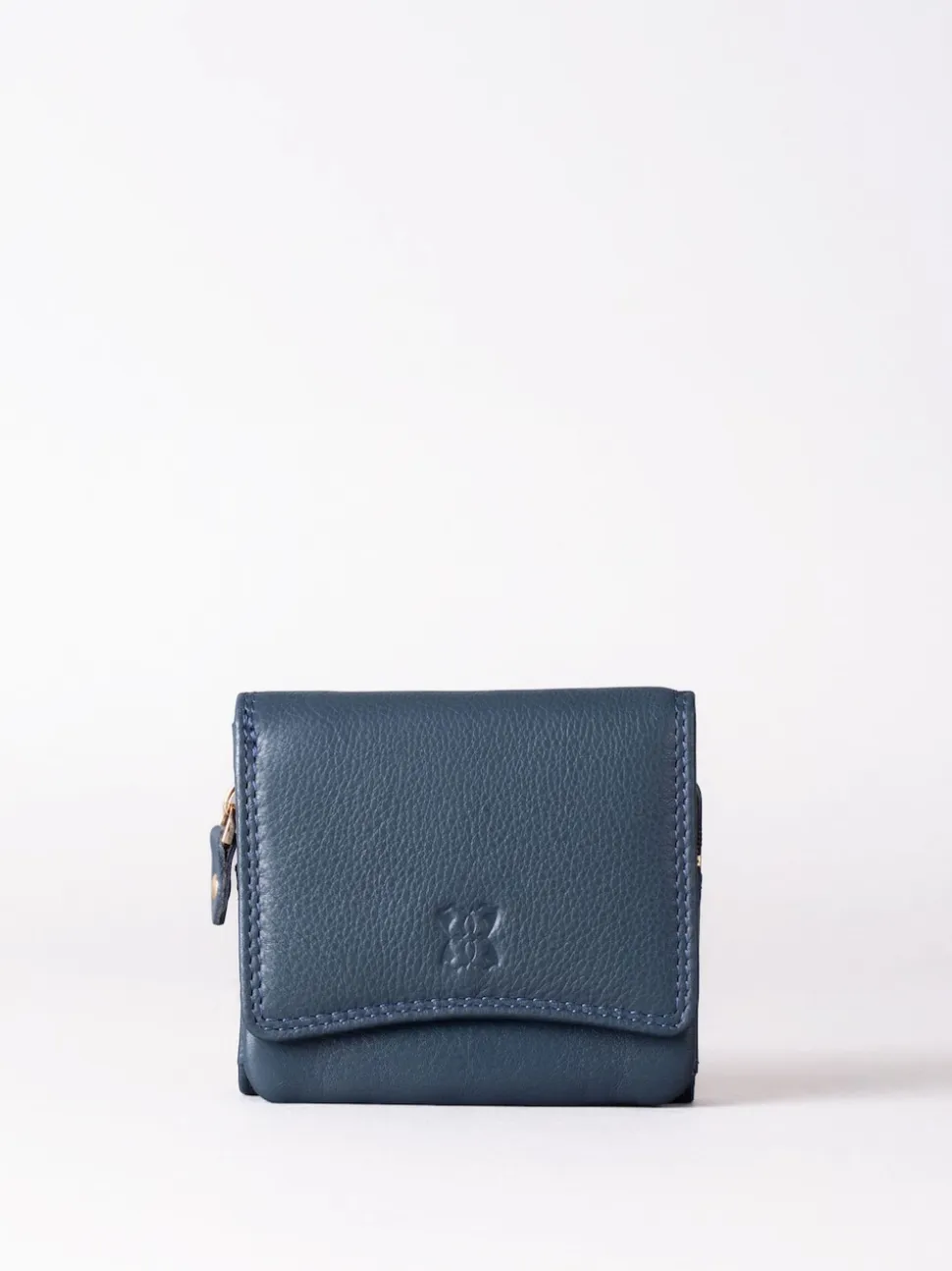Lakeland Leather Navy Small Leather Flapover Purse