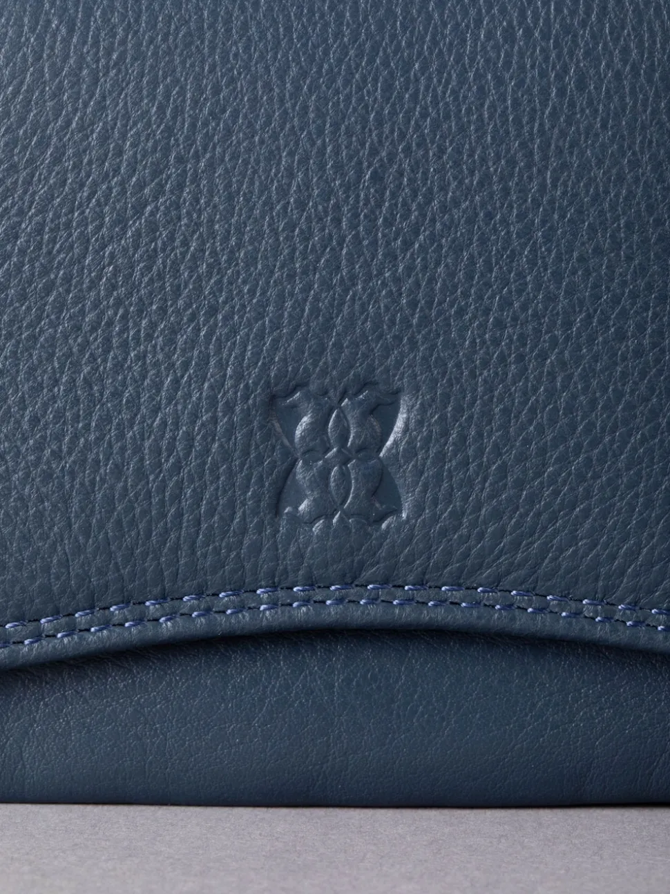 Lakeland Leather Navy Small Leather Flapover Purse