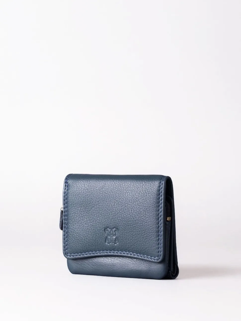 Lakeland Leather Navy Small Leather Flapover Purse
