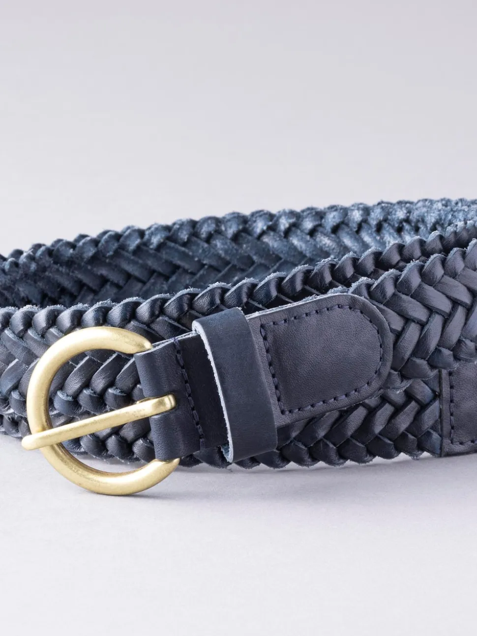 Lakeland Leather Navy Waverton Woven Belt