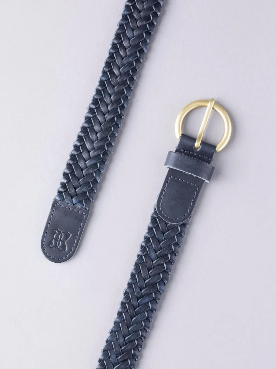 Lakeland Leather Navy Waverton Woven Belt