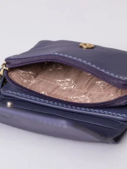 Lakeland Leather Purple Small Leather Flapover Purse
