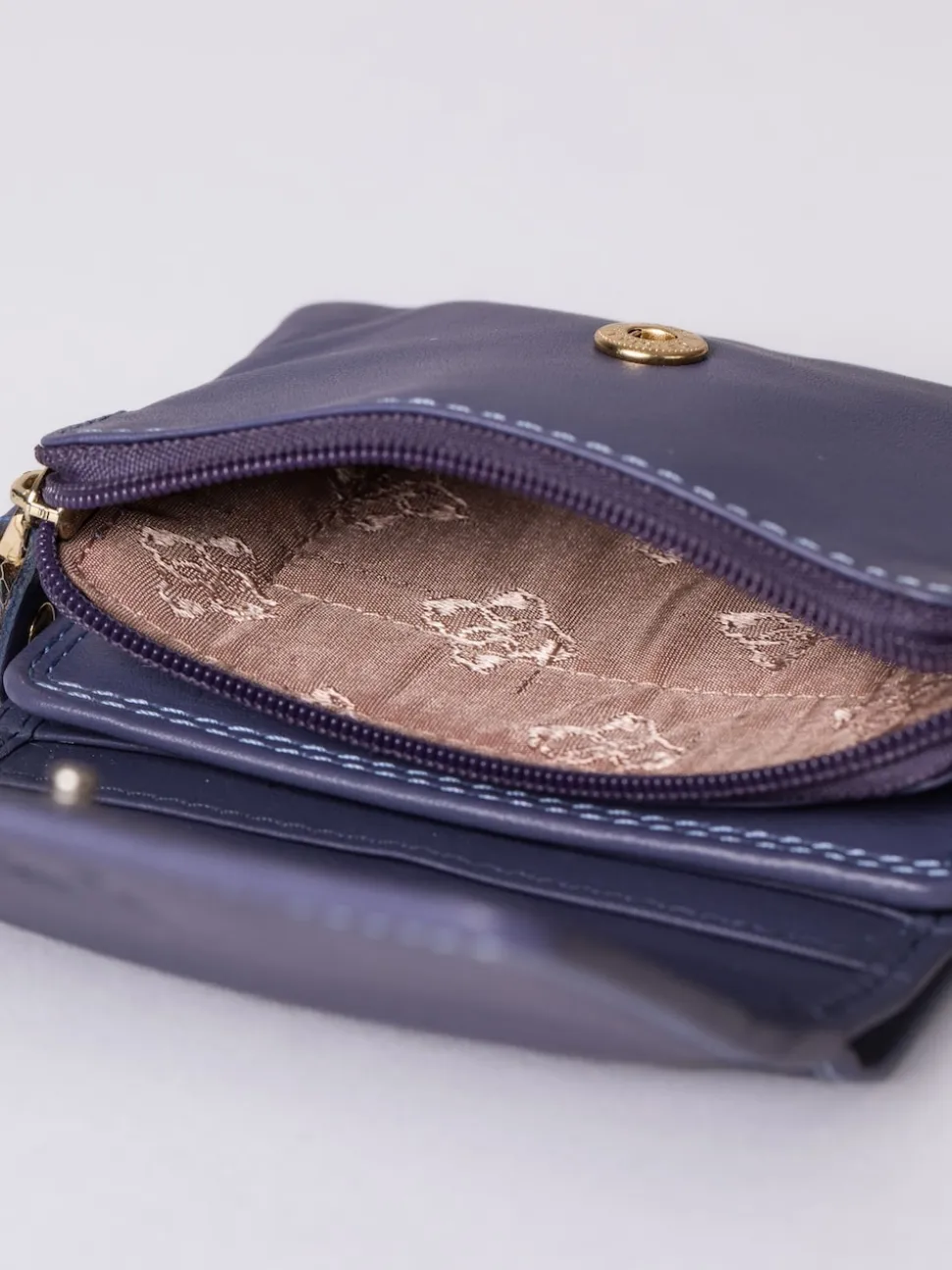 Lakeland Leather Purple Small Leather Flapover Purse