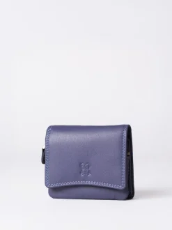 Lakeland Leather Purple Small Leather Flapover Purse