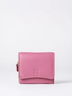 Lakeland Leather Rose Pink Small Leather Flapover Purse