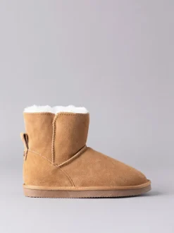 Lakeland Leather Tan Brown Ladies Sheepskin Boots Slippers