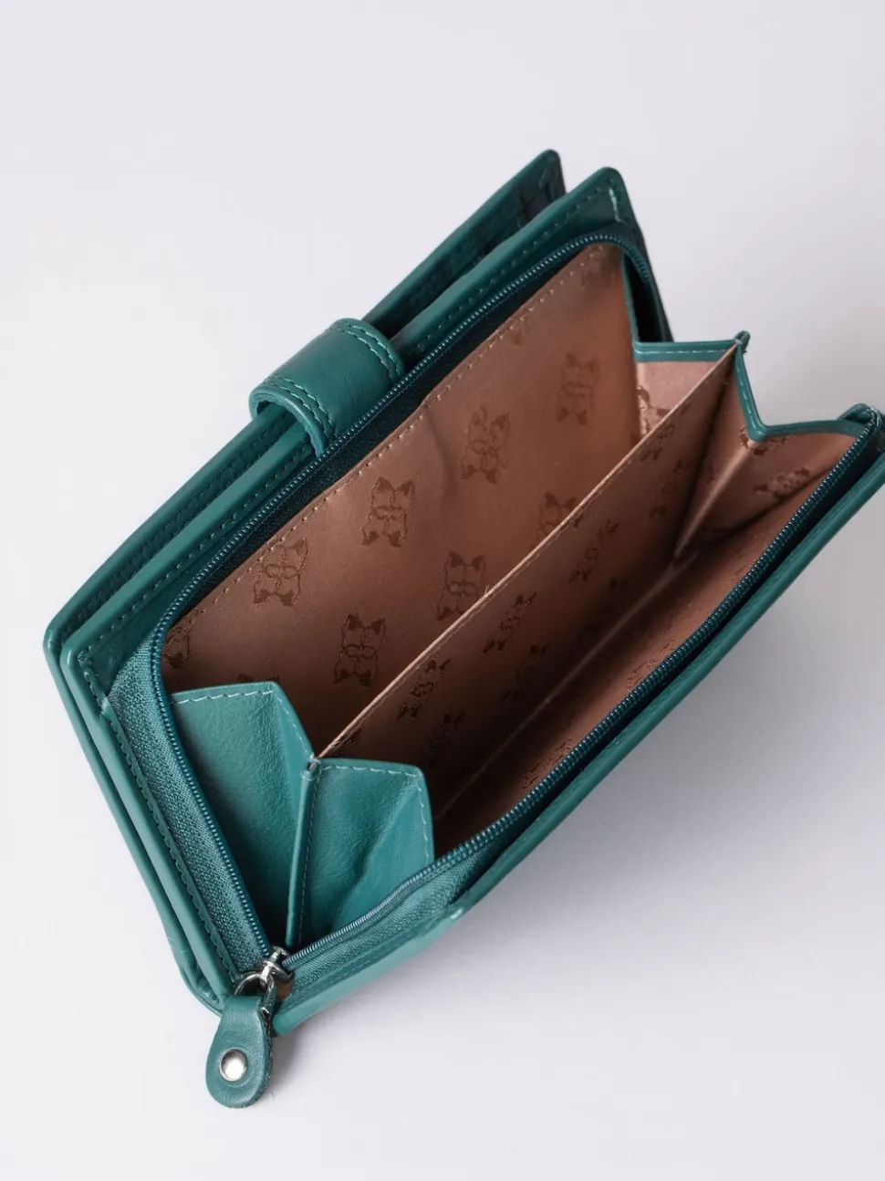 Lakeland Leather Teal Green Medium Tab Purse