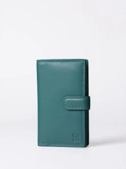 Lakeland Leather Teal Green Medium Tab Purse