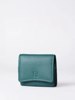 Lakeland Leather Teal Green Small Leather Flapover Purse