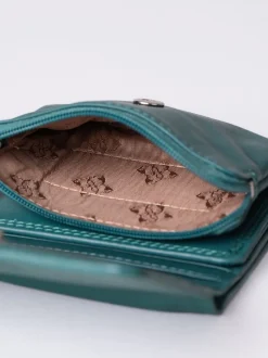 Lakeland Leather Teal Green Small Leather Flapover Purse
