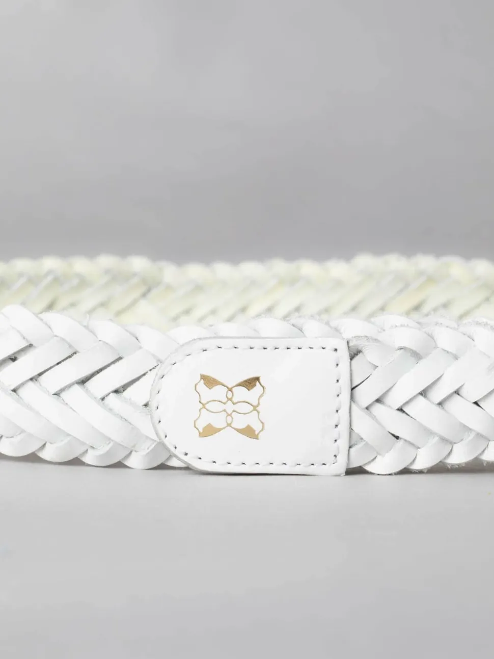 Lakeland Leather White Waverton Woven Belt