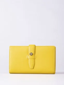 Lakeland Leather Yellow Large Icon Stud Tab Purse