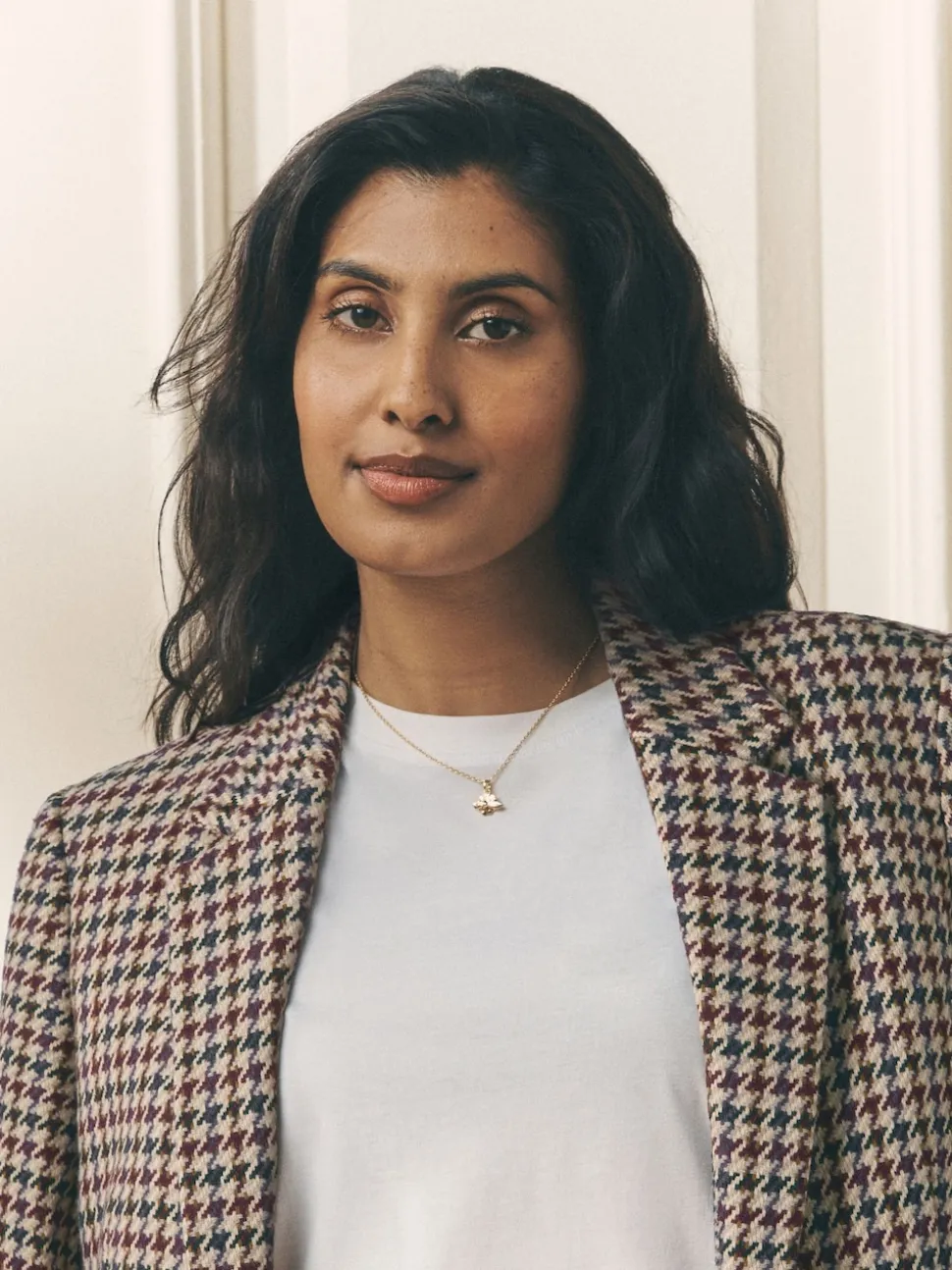 Laura Ashley Brown Heritage Dogtooth Check Blazer with Wool